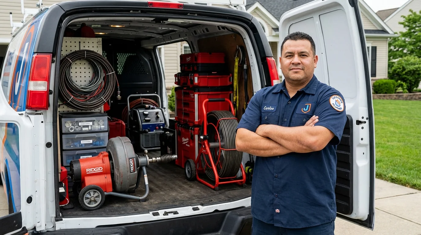 Professional drain cleaning equipment and Johns Plumbing LLC plumber in Luverne