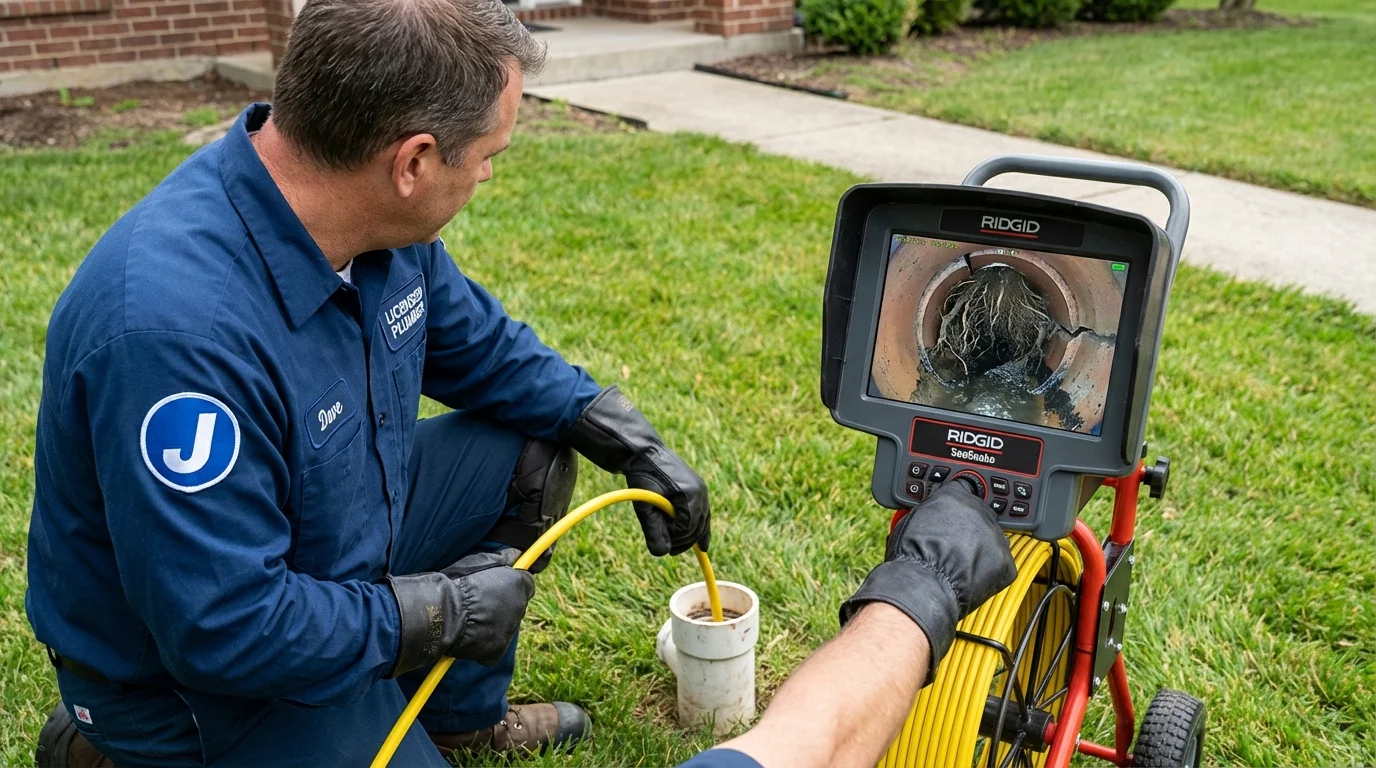 Sewer camera inspection being performed by Johns Plumbing LLC in Luverne